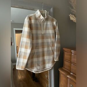 Petite Printed Quarter-Zip Polar Fleece Top, Created for Macy's